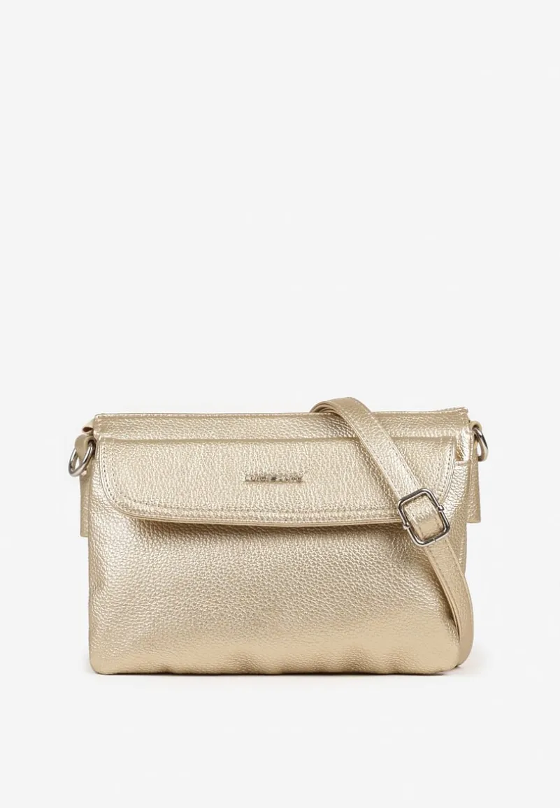 Złota Torebka Typu Listonoszka w Klasycznym Stylu Izamara