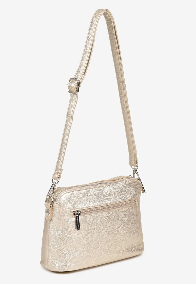 Złota Torebka Typu Listonoszka z Dwiema Komorami Savarelle