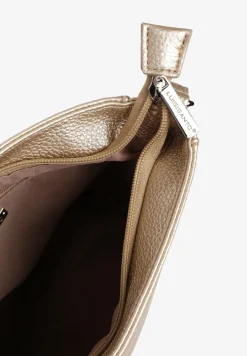 Złota Trapezowa Torebka Listonoszka na Regulowanym Pasku Damivie