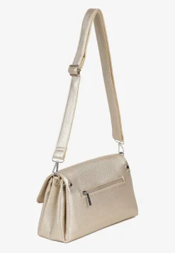 Złota Trapezowa Torebka Typu Listonoszka z Klapą Gesselle