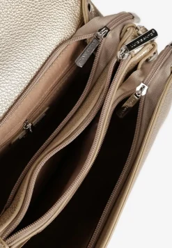 Złota Trapezowa Torebka Typu Listonoszka z Klapą Gesselle