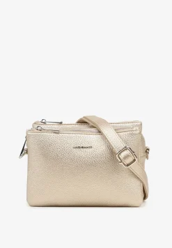 Złota Trzykomorowa Torebka Listonoszka w Klasycznym Stylu Nirive