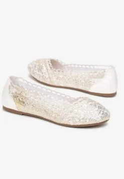Złote Balerinki Koronkowe Sham