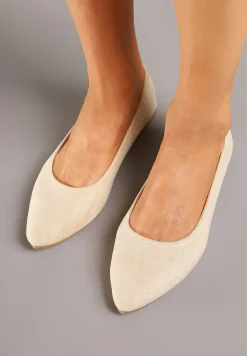 Złote Basicowe Balerinki z Migdałkowym Noskiem Tulvia