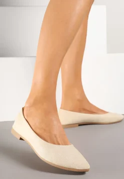 Złote Basicowe Balerinki z Migdałkowym Noskiem Tulvia