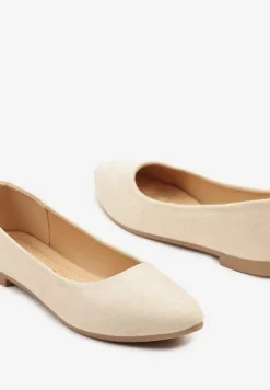Złote Basicowe Balerinki z Migdałkowym Noskiem Tulvia