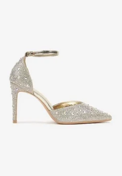 Złote Błyszczące Szpilki Wysadzane Cyrkoniami Berivena