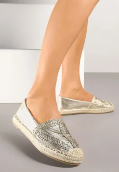 Złote Espadryle z Ozdobną Plecionką na Cholewce w Stylu Boho Adisella