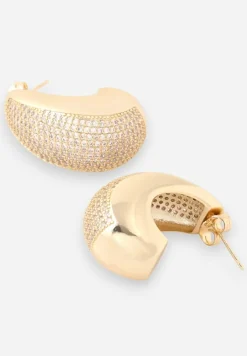 Złote Kolczyki Łezki Ozdobione Cyrkoniami Maliora