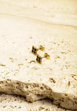 Złote Kolczyki Kwiatki z Cyrkoniami Finarwena