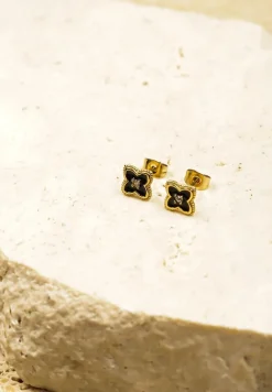 Złote Kolczyki Kwiatki z Cyrkoniami Finarwena