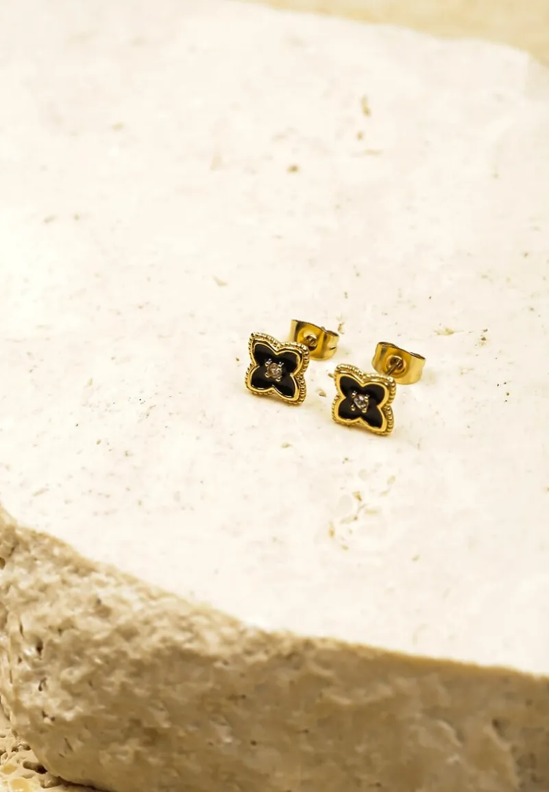 Złote Kolczyki Kwiatki z Cyrkoniami Finarwena