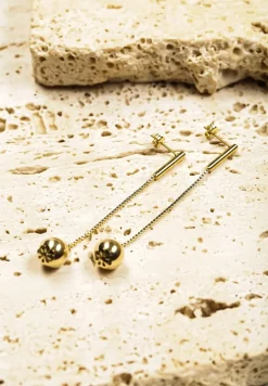 Złote Kolczyki na Cienkim Łańcuszku z Kuleczką Finlira