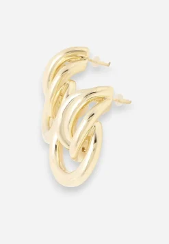 Złote Kolczyki Ozdobione Geometrycznym Wzorem Maliluna