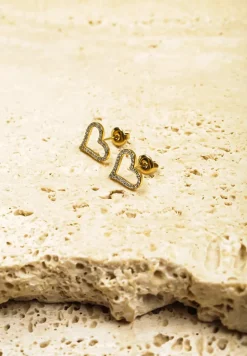 Złote Kolczyki Serca Ozdobione Cyrkoniami Xarazi