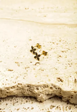 Złote Kolczyki Sztyfty Kwiatki Irrilune