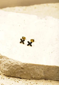 Złote Kolczyki Sztyfty Kwiatki Irrilune