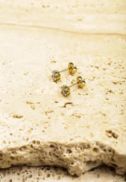 Złote Kolczyki Sztyfty 3-Pack z Cyrkoniami Finelira