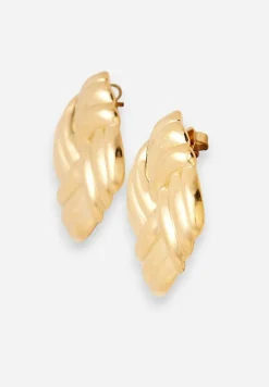 Złote Kolczyki z Geometrycznym Wzorem Malonira