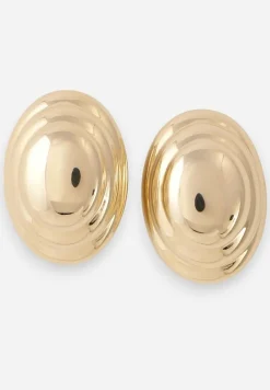 Złote Kolczyki z Tłoczonym Wzorem Melastea