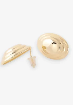 Złote Kolczyki z Tłoczonym Wzorem Melastea