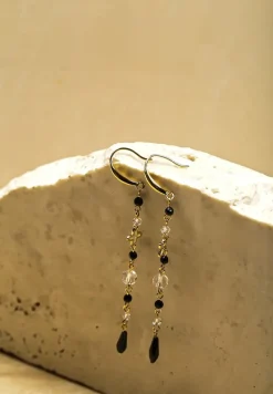 Złote Kolczyki Zwisające Ozdobione Kryształkami Clarielle