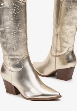 Złote Kozaki Kowbojki na Stożku Esariael