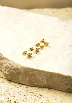 Złote 2-pack Kolczyki Sztyfty Julinane