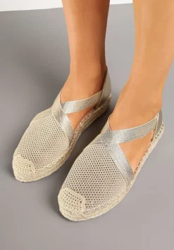 Złote Plecione Espadryle z Ozdobnymi Paskami Morithia