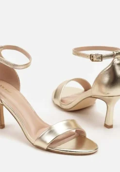 Złote Sandały Vices na Obcasie Typu Szpilka Galennea