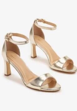 Złote Sandały Vices na Szpilce w Klasycznym Stylu Nitressa