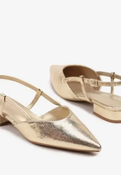 Złote Sandały Vices Typu Slingback Nilessea