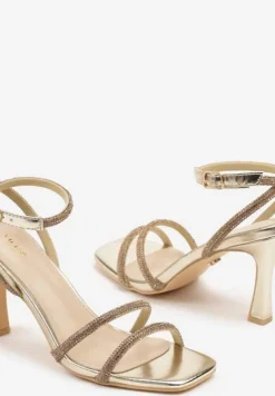 Złote Sandały Vices z Cyrkoniowymi Paskami Eralissea
