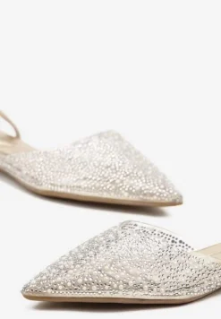 Złote Sandały z Przezroczystą Cholewką Ozdobione Cyrkoniami Silevea