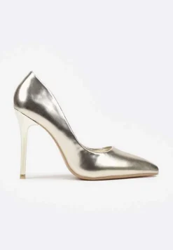 Złote Szpilki o Eleganckim Fasonie ze Szpiczastym Noskiem Eleaphina