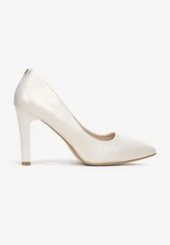 Złote Szpilki ze Skórzaną Wkładką Metaliczne Vengile