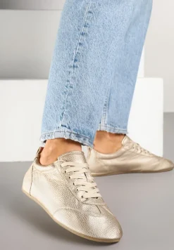 Złote Tenisówki bez Zdobień z Ekoskóry Verillis