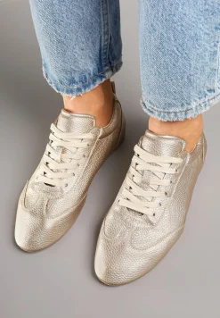 Złote Tenisówki bez Zdobień z Ekoskóry Verillis