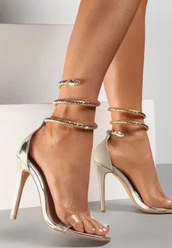 Złote Transparentne Sandały Saphalane