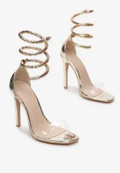 Złote Transparentne Sandały Saphalane