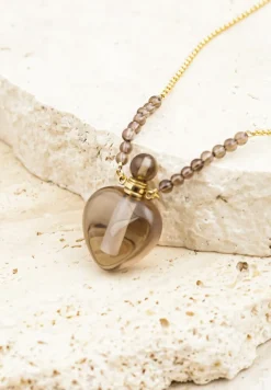 Złoto-Czarny Naszyjnik na Cienkim Łańcuszku z Kryształkiem Yeve