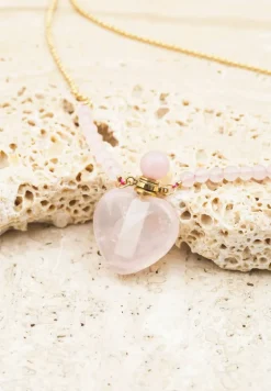 Złoto-Różowy Naszyjnik na Cienkim Łańcuszku z Kryształkiem Yeve