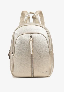 Złoty Mały Plecak Zdobiony Suwakiem Nilzeri