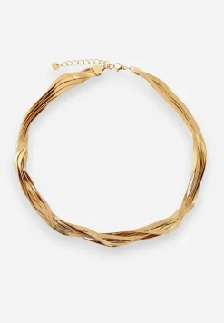 Złoty Naszyjnik Ozdobiony Paskami Meronia