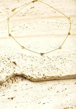 Złoty Naszyjnik Ozdobiony Sercami Zolaki