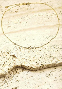 Złoty Naszyjnik Ozdobiony Cyrkoniami i Serduszkami Sovazi