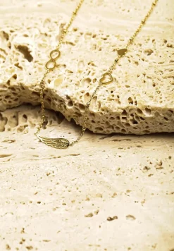 Złoty Naszyjnik z Ozdobnym Sercem Skrzydłem i Nieskończonością Turese