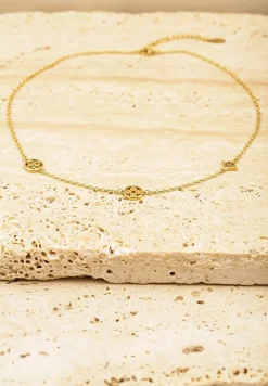 Złoty Naszyjnik z Zawieszkami z Motywem Kwiatów Niliaea