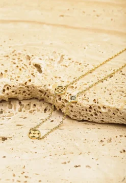 Złoty Naszyjnik z Zawieszkami z Motywem Kwiatów Niliaea