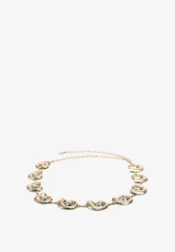 Złoty Pasek w Stylu Biżuteryjnym z Aplikacjami Muszelkami Navetta